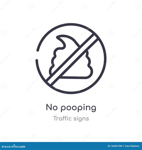 No Pooping Outline Icon Isolated Line Vector Illustration From Traffic
