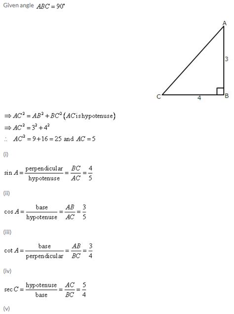 Selina Concise Mathematics Class 9 Icse Solutions Trigonometrical