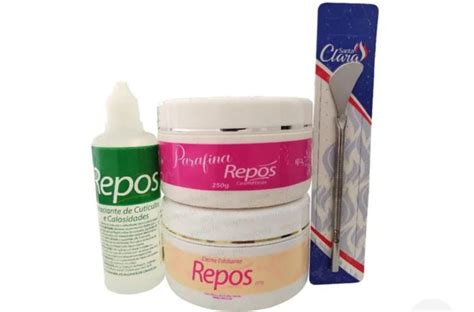 kit spa dos pés Amolecedor 120ml parafina 250ml creme esfoliante 250ml