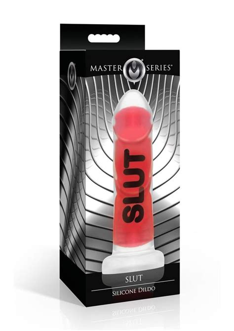 Master Series SLUT Silicone Dildo Red Black Clear Pure Pleasure Toys