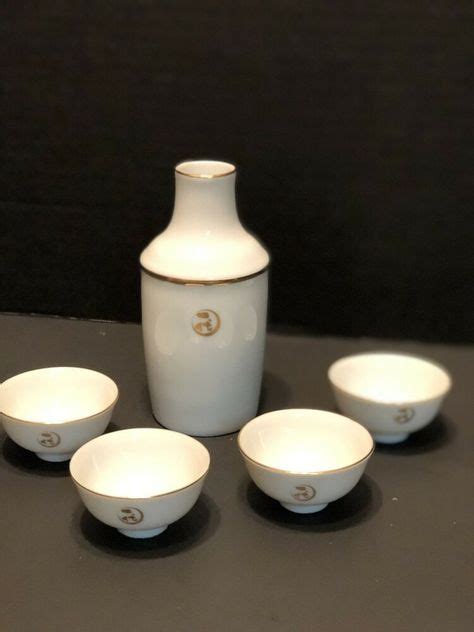 Details About Set4 Kiku Masamune Authentic Seal Gold Trim Sake Cups