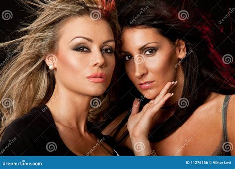 Two Beauties Blond And Brunette Stock Photo Image Of Female Adult 11276156