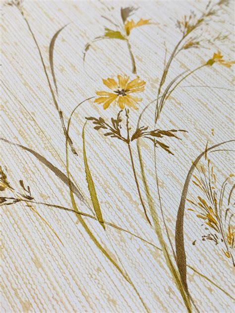 Vintage Wallpapers - Online Shop | Vintage Floral Wallpaper Yellow…