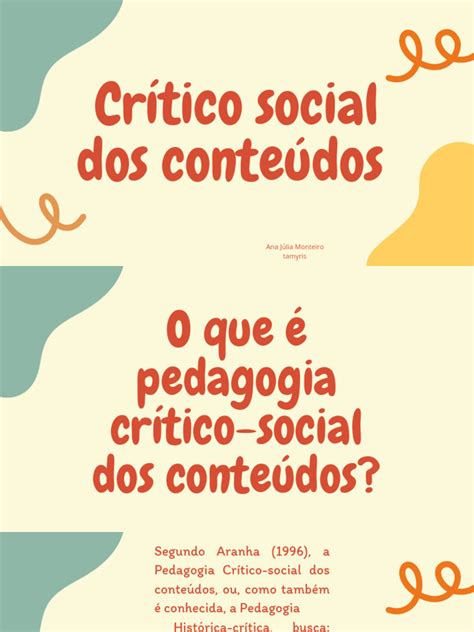 Pedagogia Critico Social Dos Conteudos - Crítico Social Dos Conteúdos | PDF