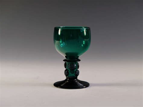 Antique Wine Glass Green English C1830 In Antique Wine Glasses Carafes And Drinking Glasses