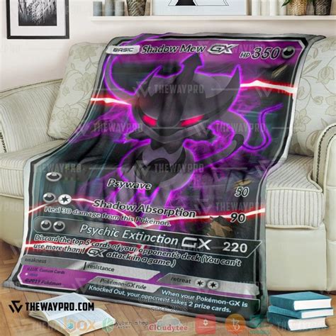 Anime Pokemon Shadow Armor Mew Gx Soft Blanket Pixeltee