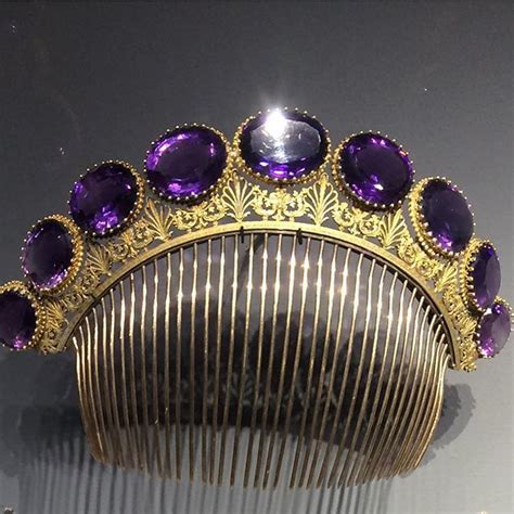 A Beautiful Amethyst Hair Comb C1825 Which Is Part Of A Parure In The