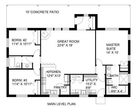 Country Style House Plan 3 Beds 2 Baths 1680 Sqft Plan 117 991