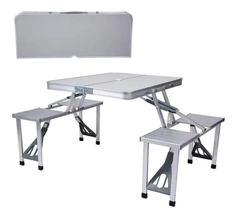 Mesa Plegable Portatil De Aluminio De Picnic Con 4 Asientos Cuotas