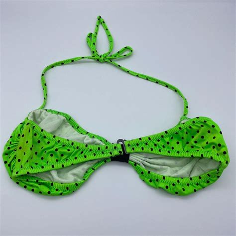 Vintage Twins Bikini Set Size Medium Black Neon Green Polka Etsy