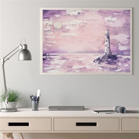 Abstract Lighthouse Seascape Painting Print of Original Sea | Etsy