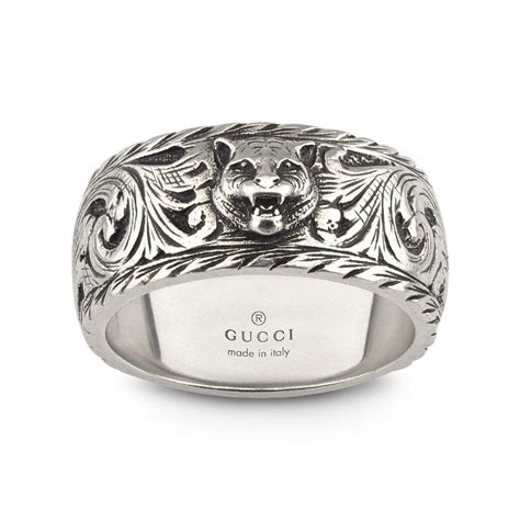 Gucci Gato Ring Sterling Silver Mens Silver Rings Gucci Rings