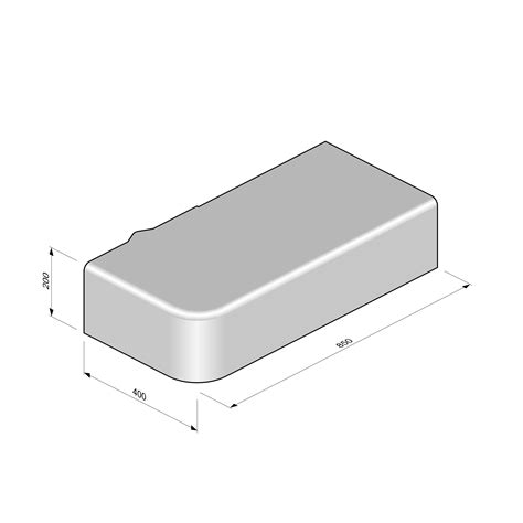 Highway Kerb Flat Return External 400x200 90Right Hand