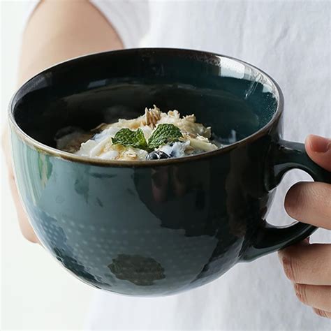 Disoza Large Coffee Cup Ceramic Soup Mug with Handles 24 Ounce