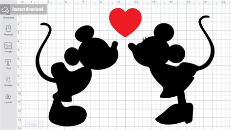 Mickey And Minnie Mouse Silhouette Svg