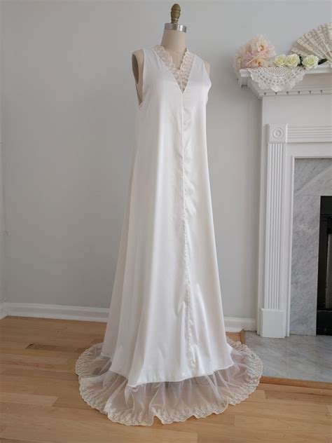 Bridal Long White Lace Nightgown Bohemian Lingerie Wedding Bridesmaid Wedding Bohemian