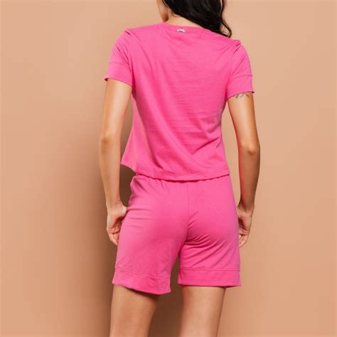 Pijama Curto Feminino Em Algod O Roma Pink Jescri Lingerie De
