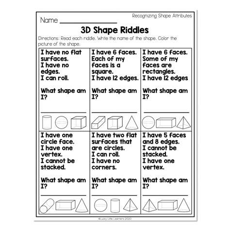 2nd Grade Math Worksheets Geometry Recognizing Shape Attributes