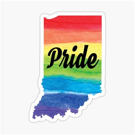 Gay Pride Flag Indiana LGBT Month Lesbian Bisexual Sticker For Sale By Matt76c Redbubble