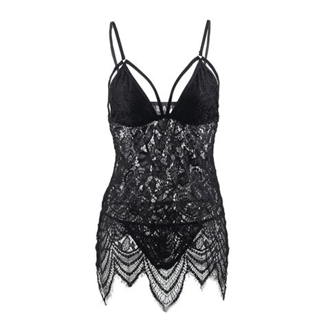 Baby Doll Sexy Lingerie Transparent Lace Sleepwear Porn Dress Deep V Neck Hot Erotic Babydoll