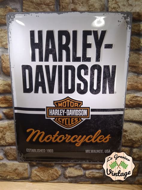 Plaque M Tal Harley Vintage X Garage Atelier Les Plaques