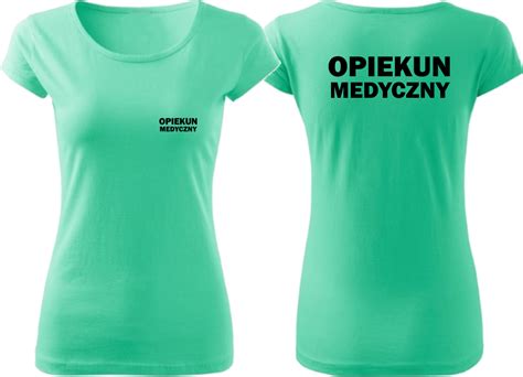 T Shirt Koszulka Damska Opiekun Medyczny Napis Prz D I Plecy Szafa Medyka