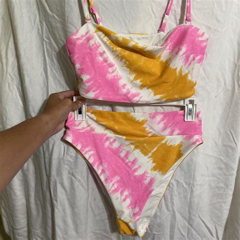 Aerie High Waisted Tie Dye Bikini Bathing Suit No Depop