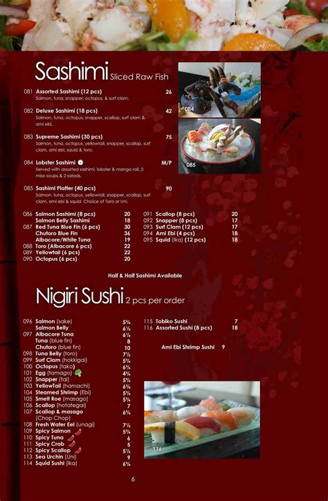 Main Menu Sumo Sumo Sushi And Bar Grill