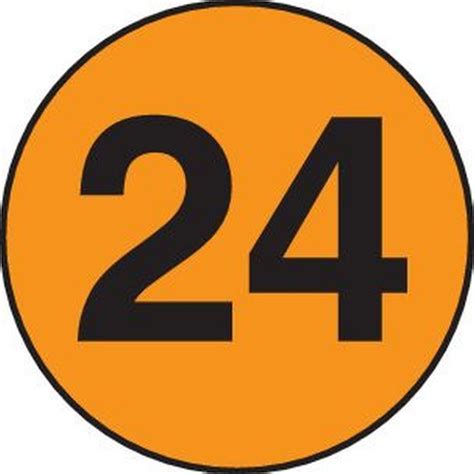 2 Diameter Number 24 Circle Labels 500 Per Roll
