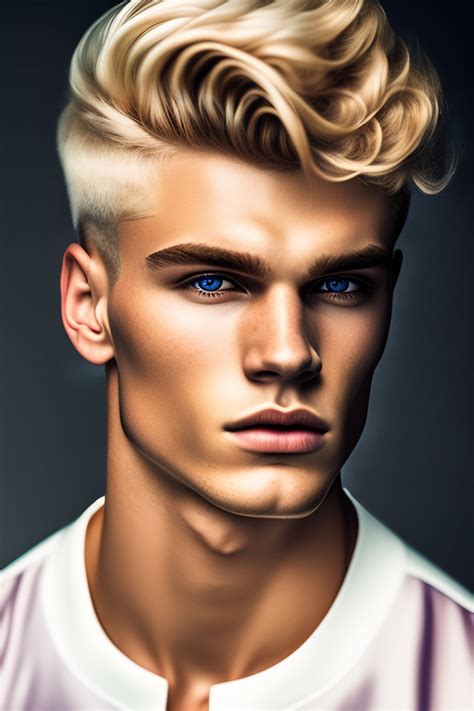 Lexica Portrait Of A Year Old Blonde Russian Man Strong Jaw Line His Blonde Short Hair Is