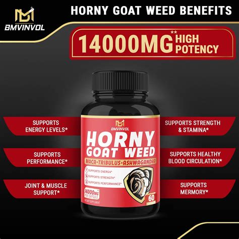 Buy Bmvinvol Horny Goat Weed Capsules Mg Herbal Equivalent With