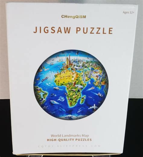 JIGSAW PUZZLE- WORLD LANDMARKS MAP- 1000 WOODEN PIECES | #2099429899