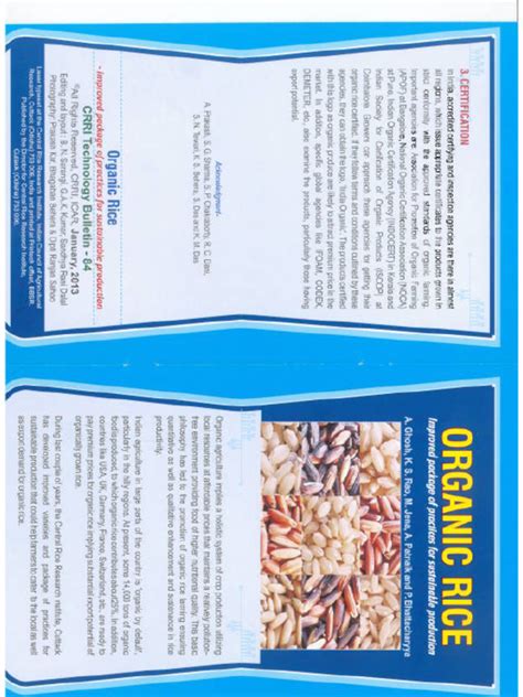 Organic Rice Improved Package of Practices For Sustainable Production | PDF