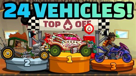 RANKING ALL 24 VEHICLES FOR GRINDING CUPS Hill Climb Racing 2 YouTube