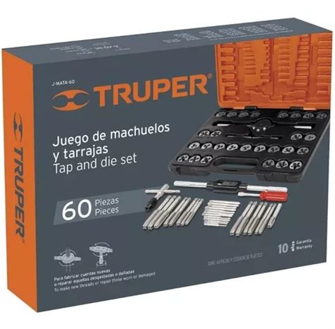 Juego Llaves Machos Y Terrajas 60 Piezas Set Truper 11443 Cuotas Al