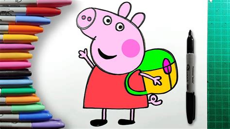 C Mo Dibujar Y Colorear A Peppa Pig Con Mochila Paso A Paso F Cil Para