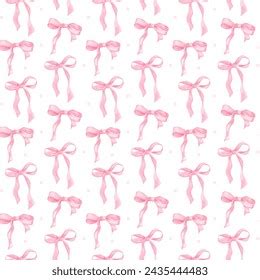 joli motif esthétique coquette noeud rose : image vectorielle de stock