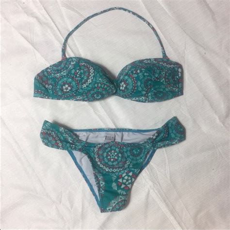 Billabong Swim Billabong Blue Paisley Bikini Swimsuit L Poshmark