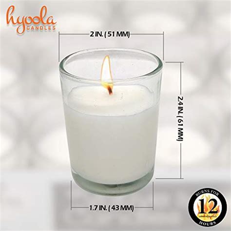 Hyoola White Votive Candles In Glass Pack Of 12 Votive Candle 12 Hour Burn Time Unscented