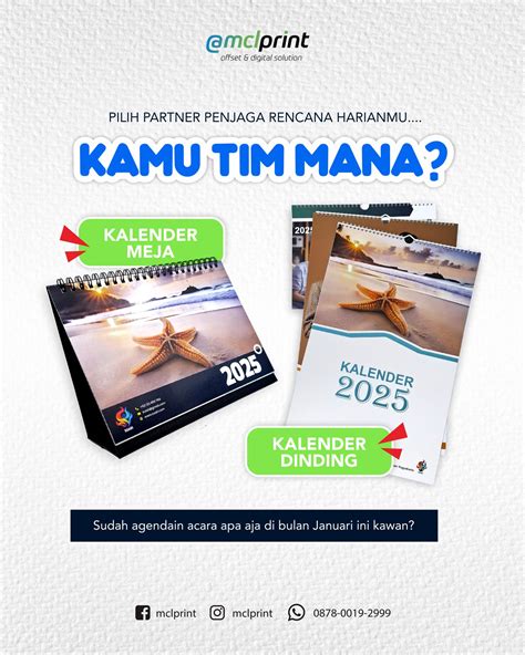 mclprint offset digital  telat kok  bikin kalender