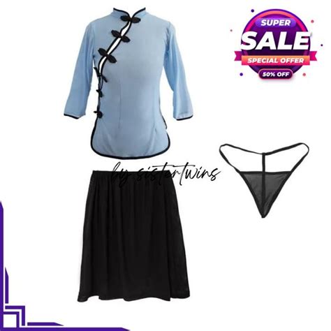 Jual Sexy Lingerie Set G String Costume Cheongsam Transparan Piyama A By Sister Twins Store