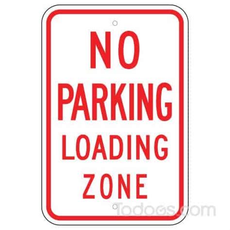 loading zone signs  loading areas   parked vehicles
