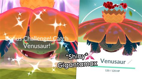 The Worlds First Shiny Gigantamax Venusaur In Pokemon Go Youtube