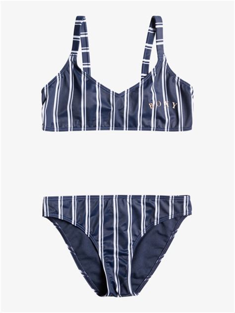 Just Good Vibes Athletic Triangle Bikini Set For Girls Roxy