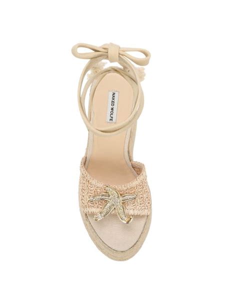 Naked Wolfe Woven Rope Wedge Sandals With Starfish Detail In Natural Lyst