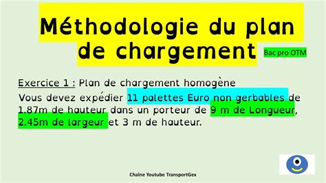 M Thodologie Du Plan De Chargement Otm Bacpro Transport Youtube