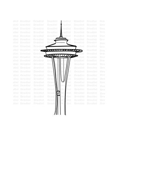 Seattle Space Needle Svg Instant Download Seattle Clipart Png Dxf