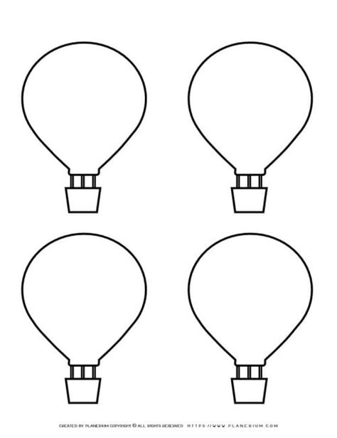 Hot Air Balloon Template Four Hot Air Balloons Planerium