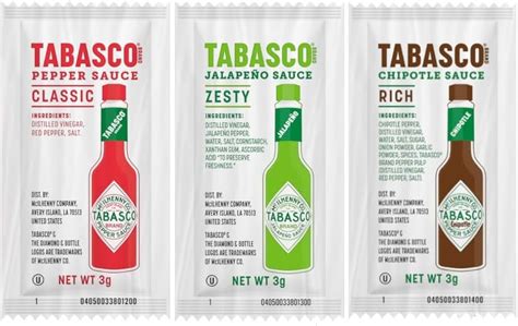 Tabasco Hot Sauce Single Serve Packets Classic Pepper