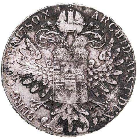Монета Австрия 1 талер (thaler) 1780 талер Марии Терезии рестрайк ...